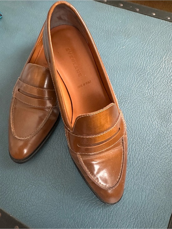 Everlane Shoes - Everlane Tan Brown Leather Penny Loafers